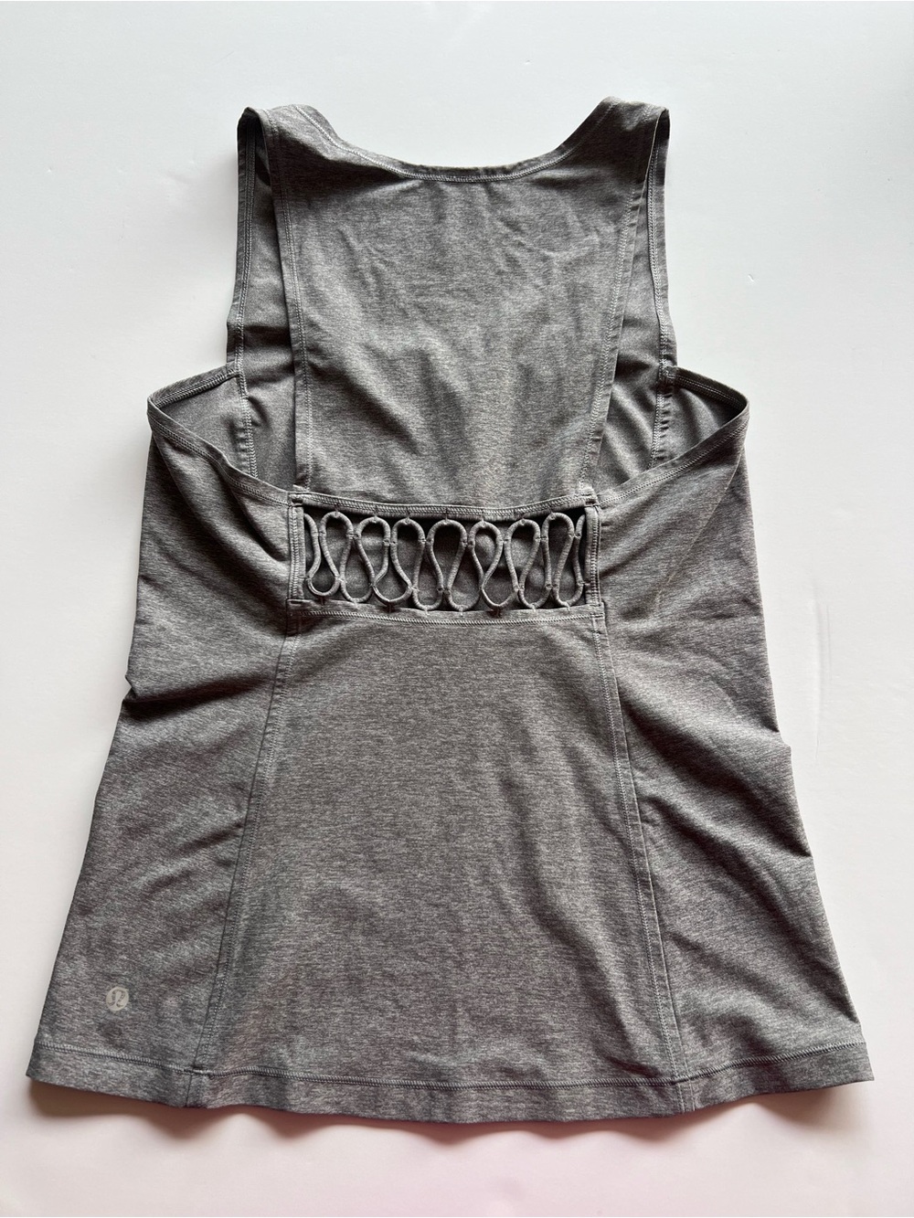 lululemon athletica Womens Gray Racerback Tank with Macramé Back Detail